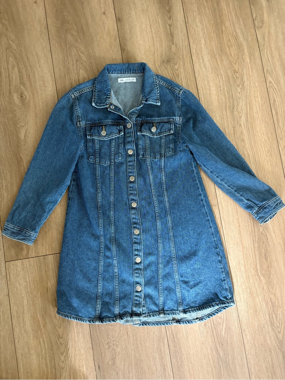 Zara Blue Denim Button-Down Kids Dress Jacket